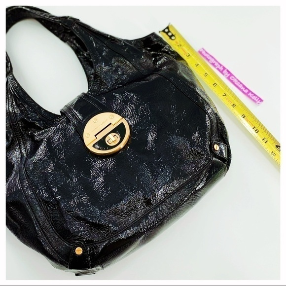 Elliott Lucca Handbag Black Patent Leather Satchel - Picture 7 of 8